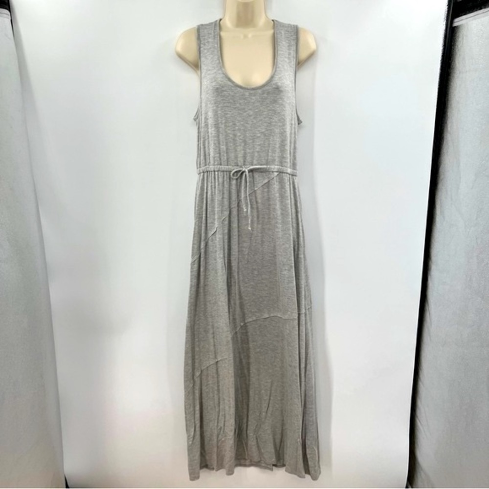 Dolan Anthropologie Heathered Grey Tie Waist Stretch Jersey Knit Maxi Dress new
